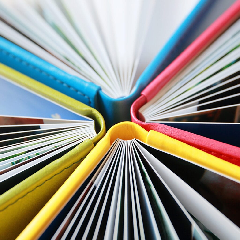 colourful brochures fan