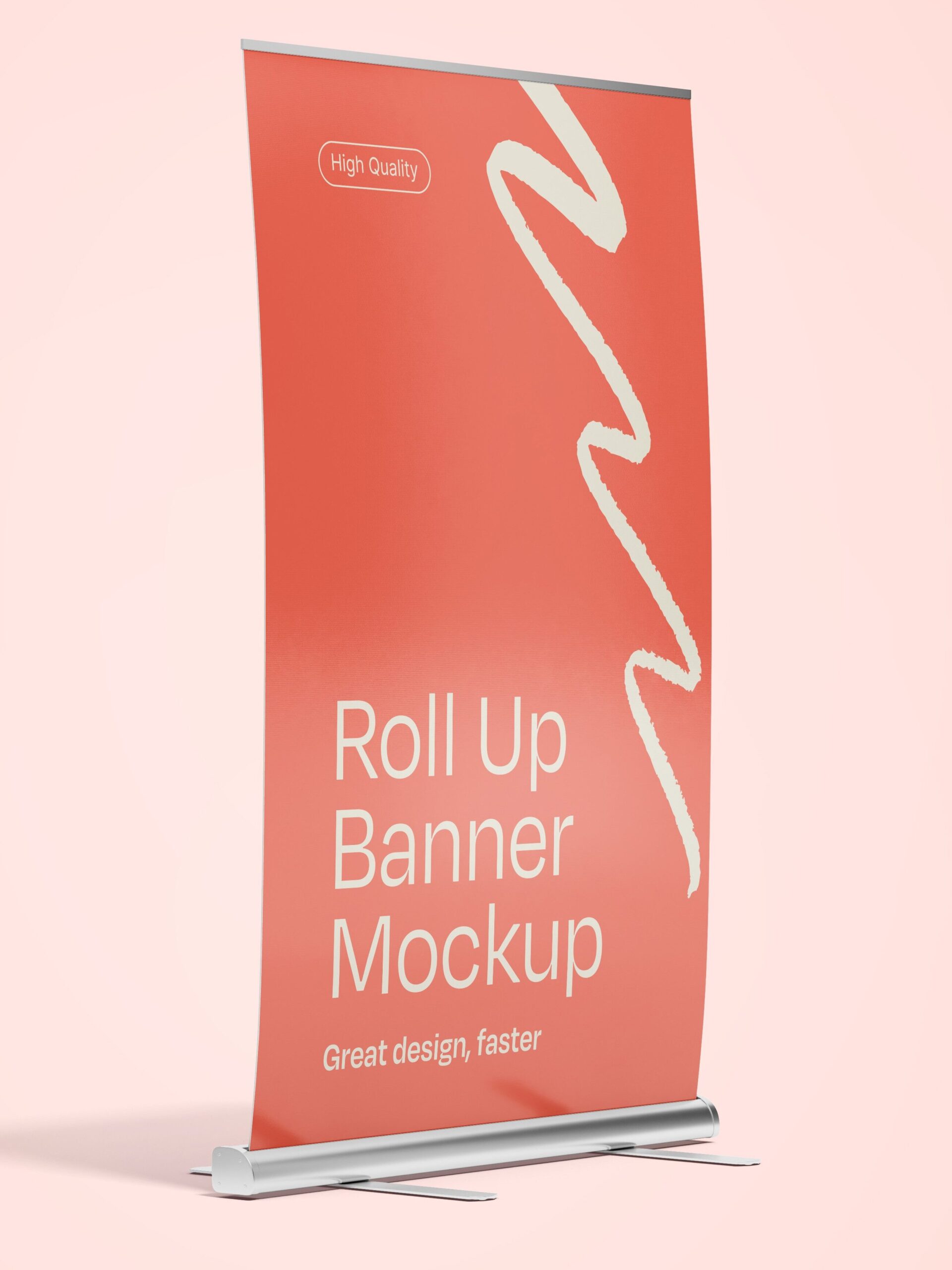 Mockup of a pink Roll Up Banner